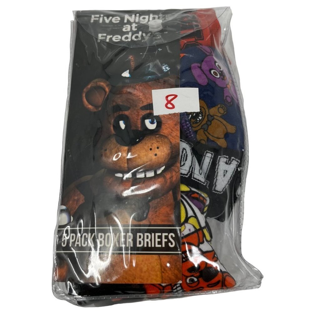 Kids Boxer Briefs, 5 Nights At Freddy's, 5-pack, size 8